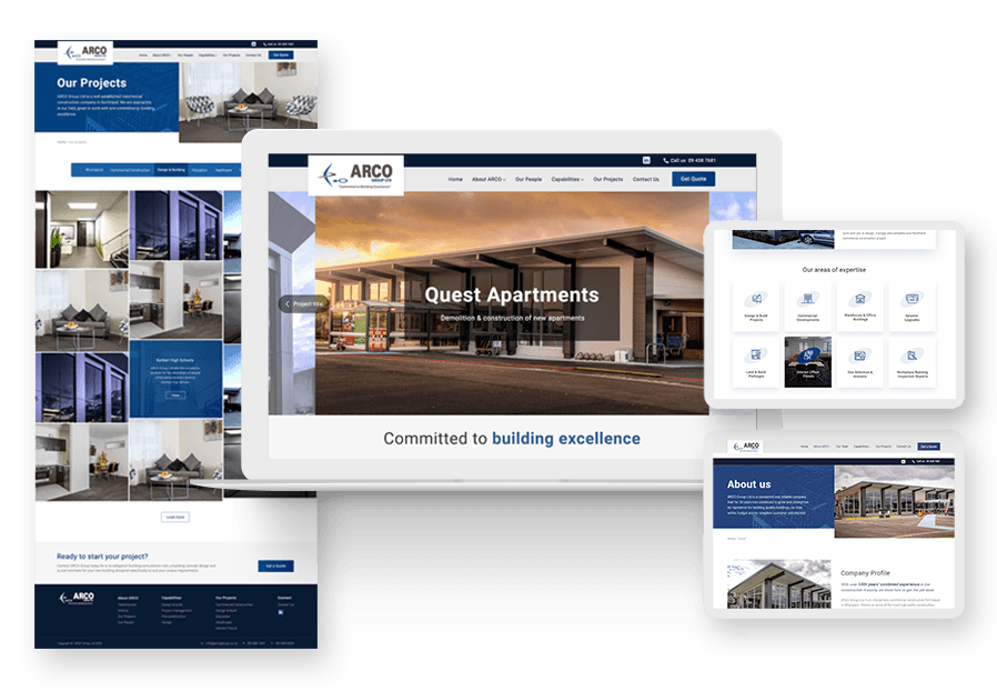 Pulkuchmestiva created the website for construction company ARCO to present their services